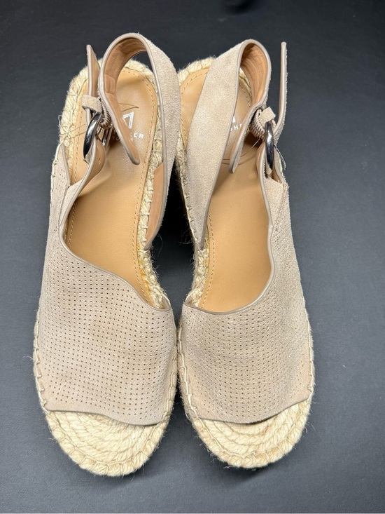 Marc Fisher Shoes - Marc Fisher Beige Suede Espadrille Slingback Wedges